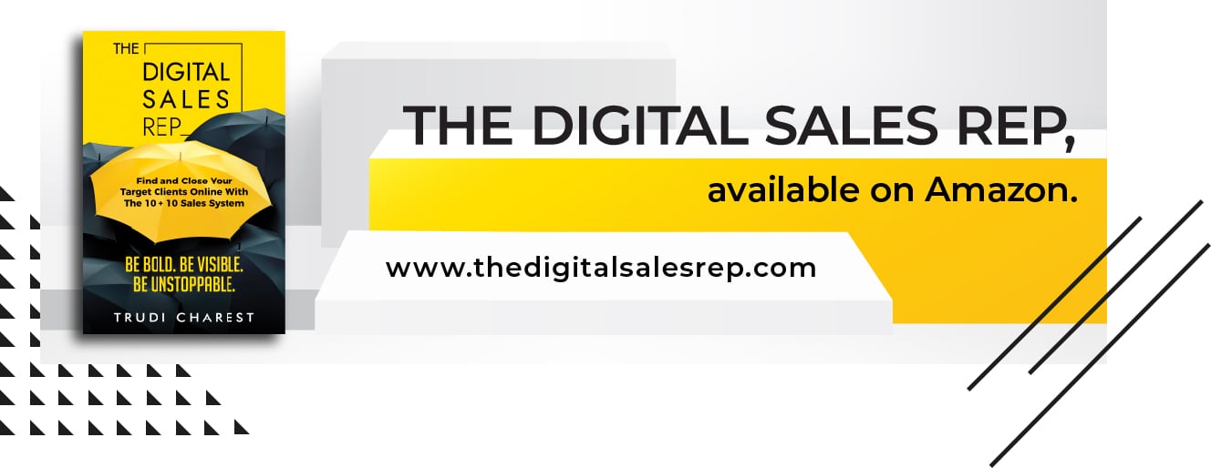 Image reads: The Digital Sales Rep, available on Amazon. Link reads: www.thedigitalsalesrep.com